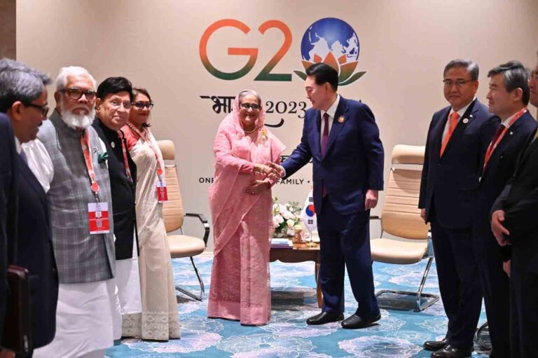 Sheikh Hasina, Foreign Minister Abdul Momen at G20 summit