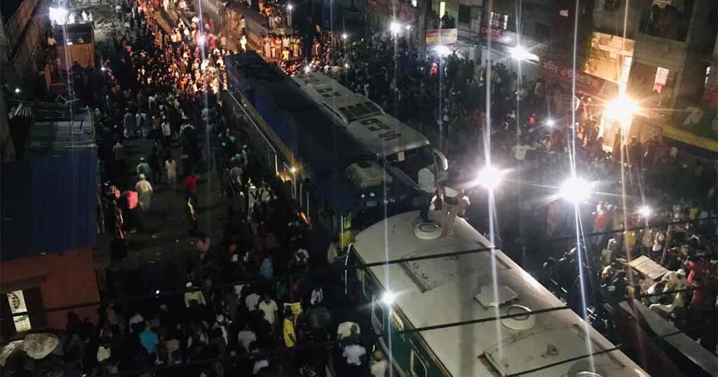 Train collides with Scania bus in Dhaka’s Malibagh Railgate Clash