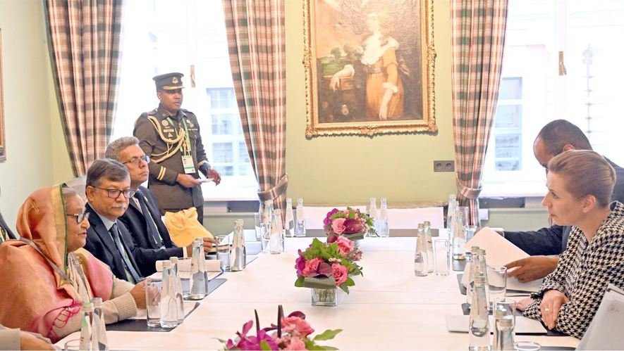 Sheikh Hasina and Danish Prime Minister Mette Frederiksen