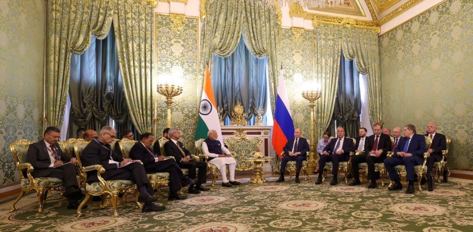 PM Narendra Modi's discussions with President Putin at the Kremlin 