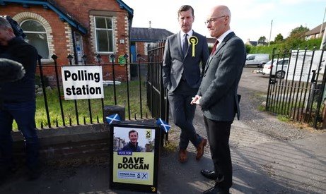 John Swinney votes in Blairgowrie