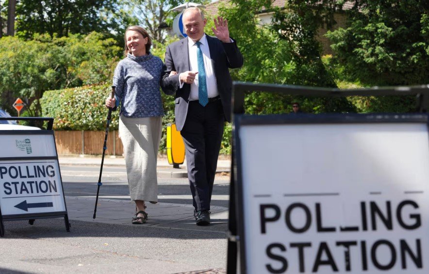 Liberal Democrat leader Ed Davey votes in Surbiton