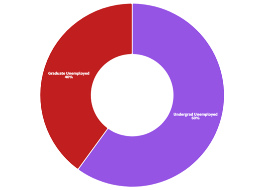 Figure 2: Iran's Projected unemployment rate and Graduate Unemployment percentage